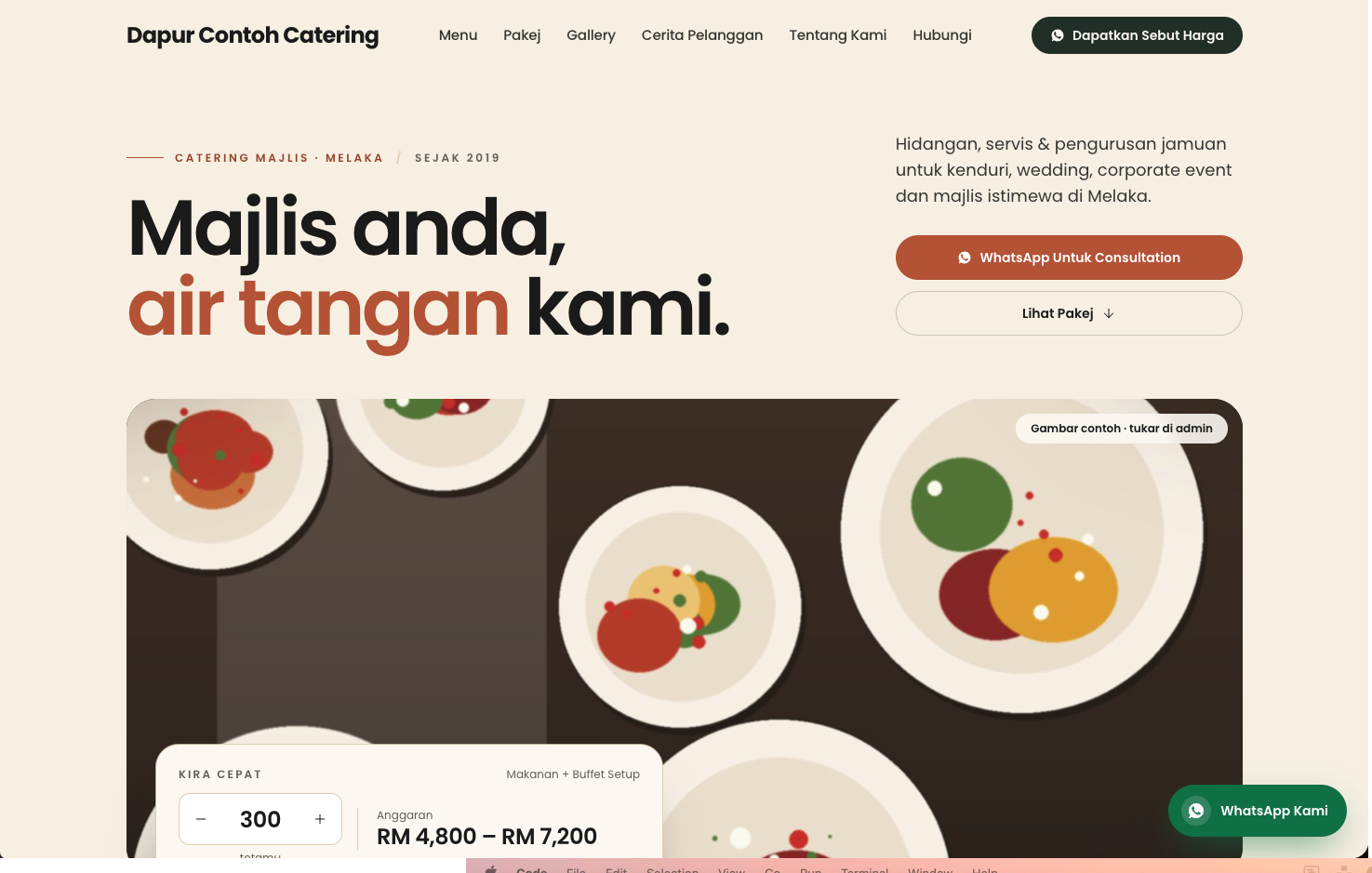 Website Catering & Vendor Majlis