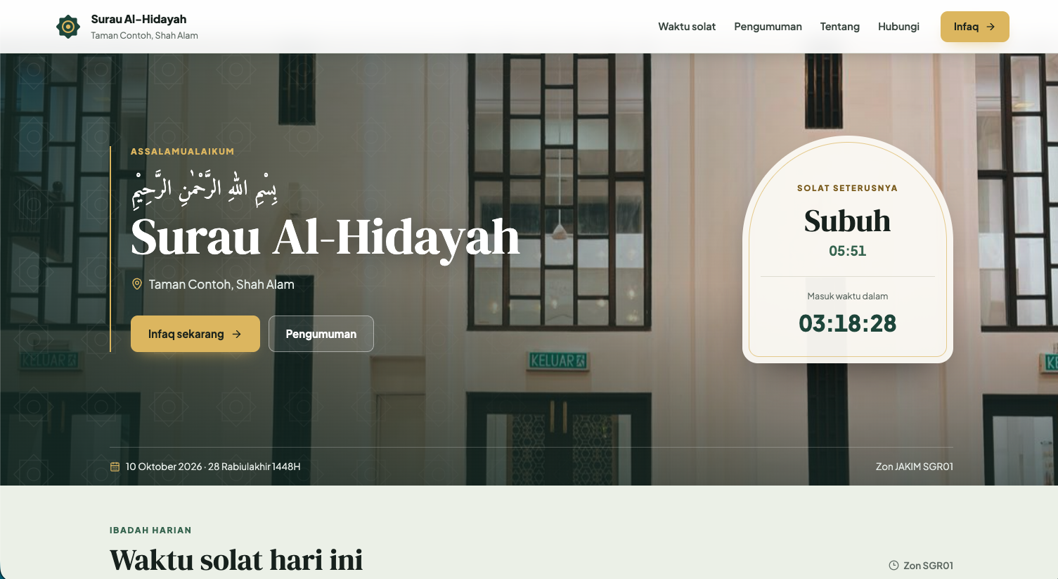 Sistem Pengurusan Surau & Masjid